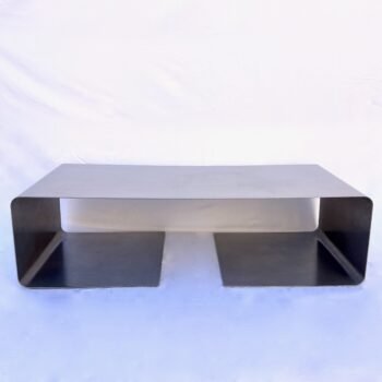 RECTANGULAR STAINLESS STEEL COFFEE TABLE, 1970S