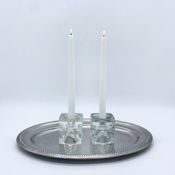 PAIRE DE BOUGEOIR EN VERRE PAR RUDOLF JURNKL, 1960