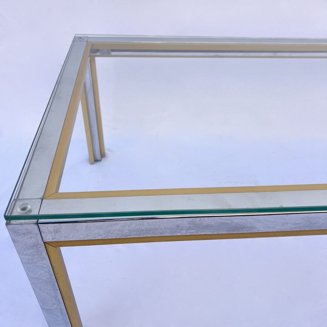 REGENCY CHROME AND GLASS COFFEE TABLE BY RENATO ZEVI, ITALY 1970 – Image 10