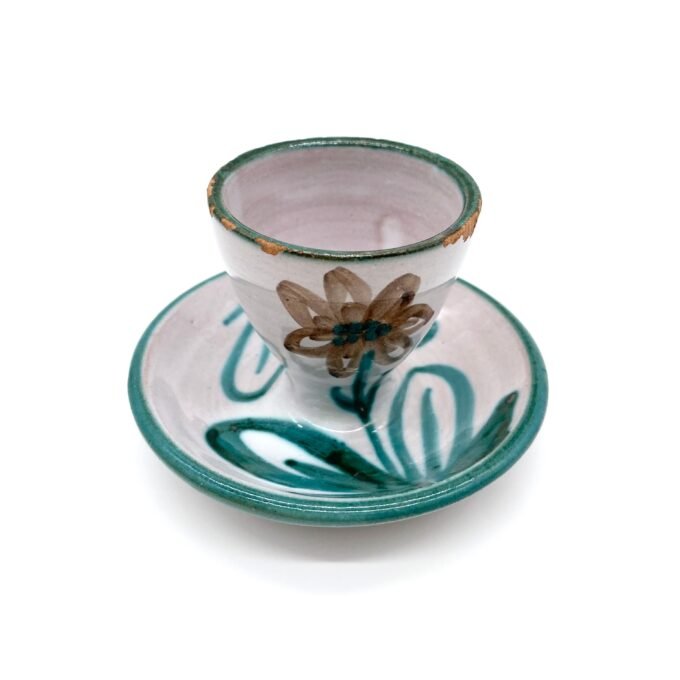 COQUETIER AU DÉCOR FLORAL – ROBERT PICAULT 1960