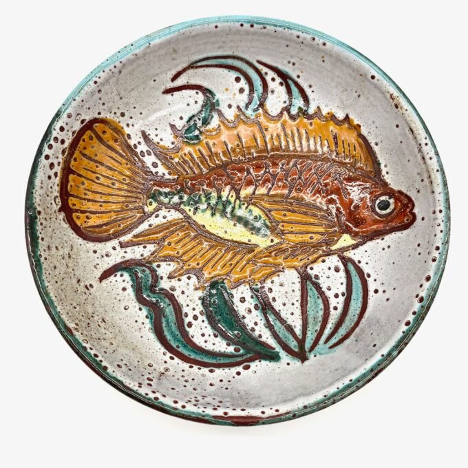 ASSIETTE CREUSE DÉCOR POISSON - CÉRAMIQUE DE VALLAURIS 1960 – Image 5