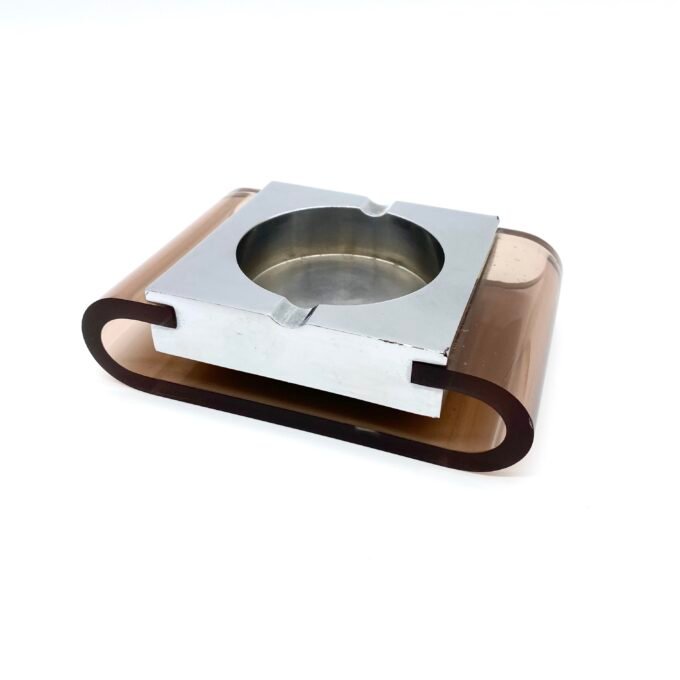 GRAND CENDRIER PLEXI ET CHROME PAR "MICHEL DUMAS", 1970s – Image 4
