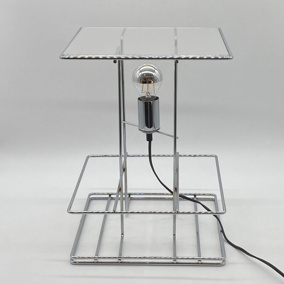 GRANDE LAMPE GÉOMÉTRIQUE EN CHROME ET PLEXIGLAS, 1970s – Image 20