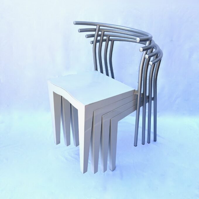 SET OF 4 DR GLOB CHAIRS BY PHILIPPE STARCK FOR KARTELL, 1980s