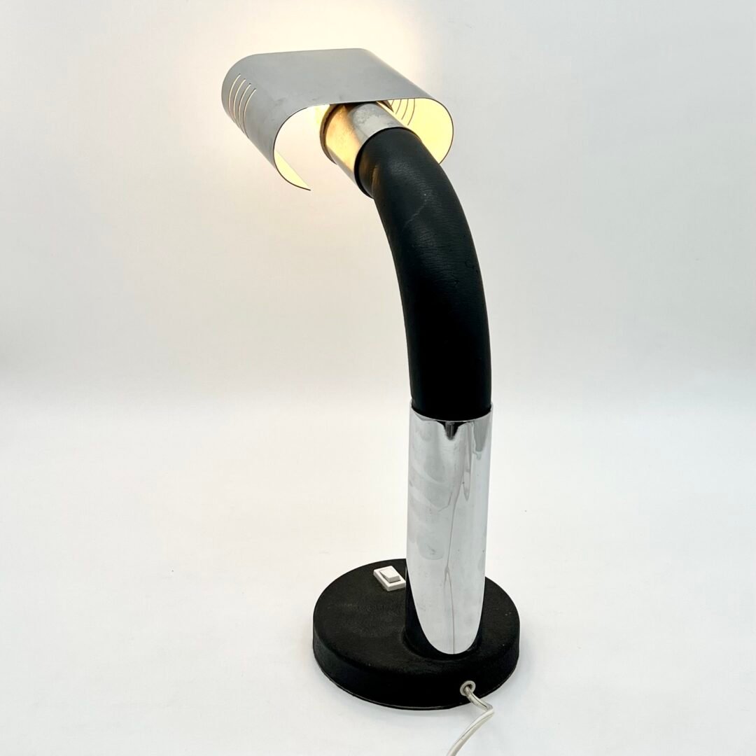 LAMPE TARGETTI CHROME ET NOIR, 1970s. ITALY – Image 4