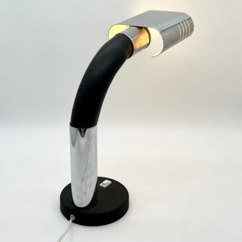LAMPE TARGETTI CHROME ET NOIR, 1970s. ITALY