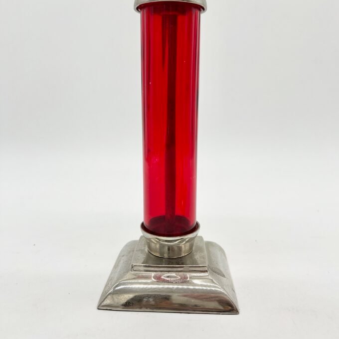 PAIRE DE BOUGEOIRS ROUGES POST BAUHAUS, 1930-50 – Image 4