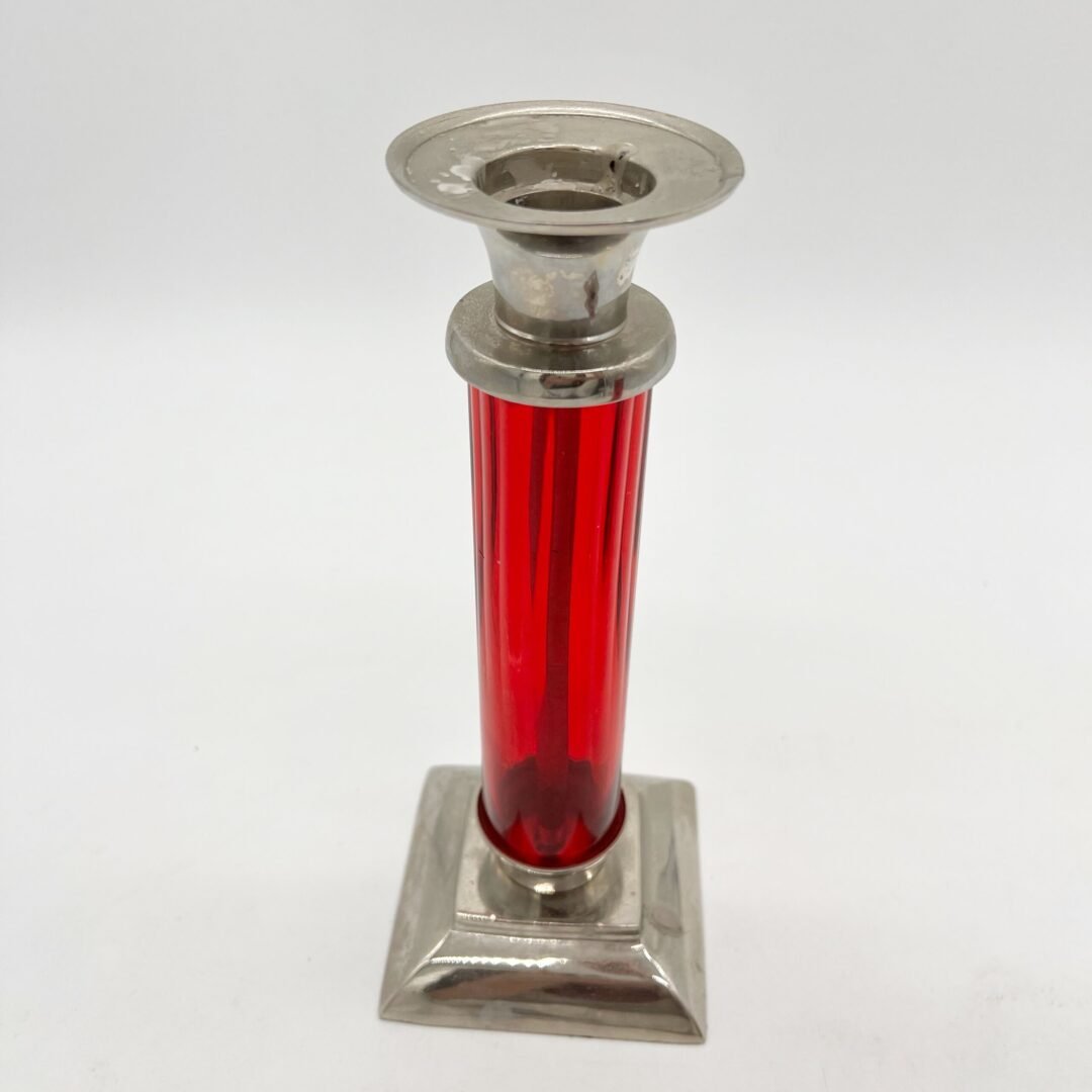PAIRE DE BOUGEOIRS ROUGES POST BAUHAUS, 1930-50 – Image 5