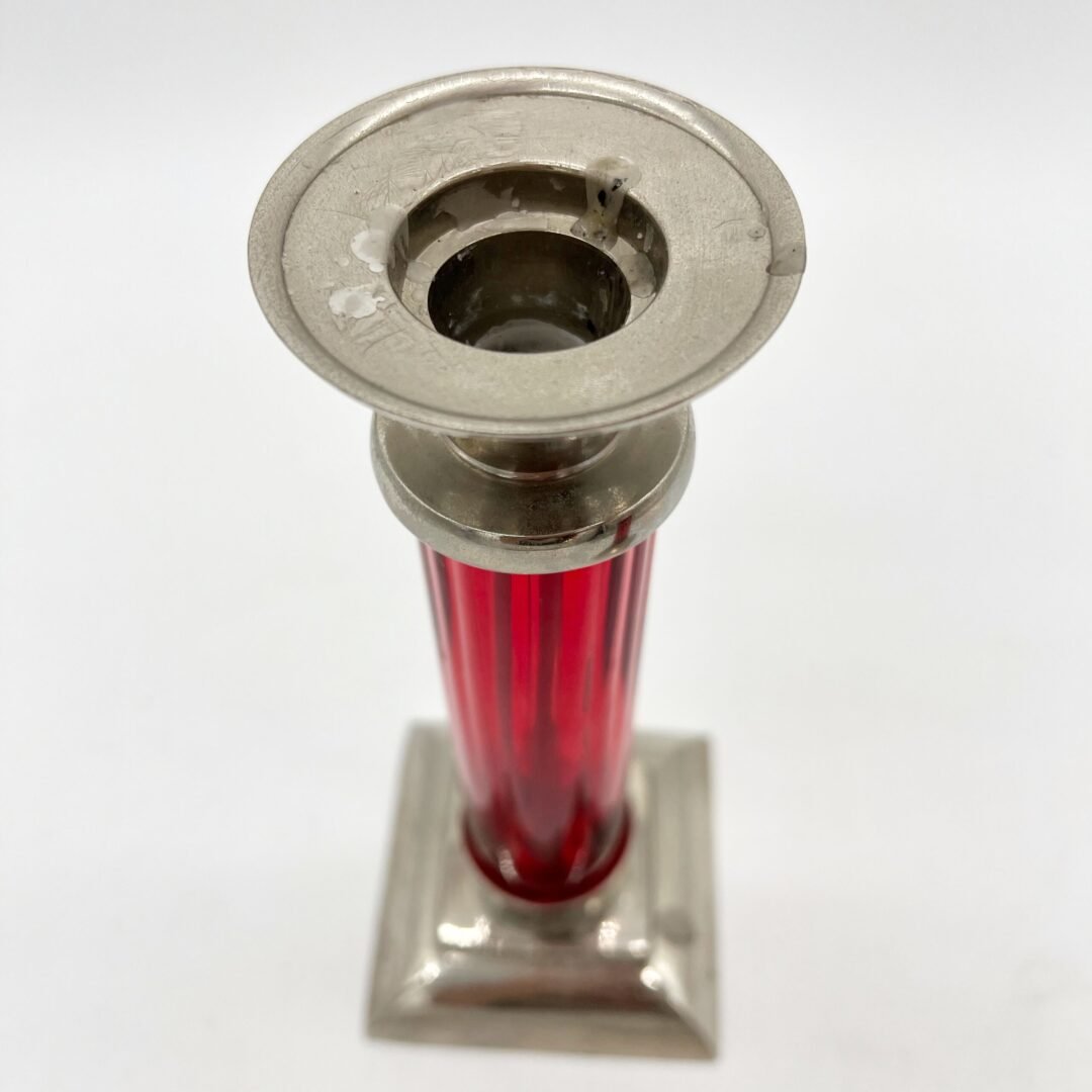 PAIRE DE BOUGEOIRS ROUGES POST BAUHAUS, 1930-50 – Image 6