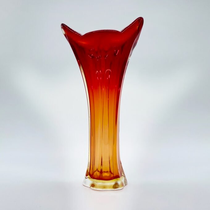 GRAND VASE MURANO ROUGE/JAUNE 1960