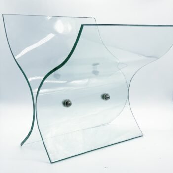 PORTE-REVUES XXL / VERRE TREMPÉ, 1980s, ITALY