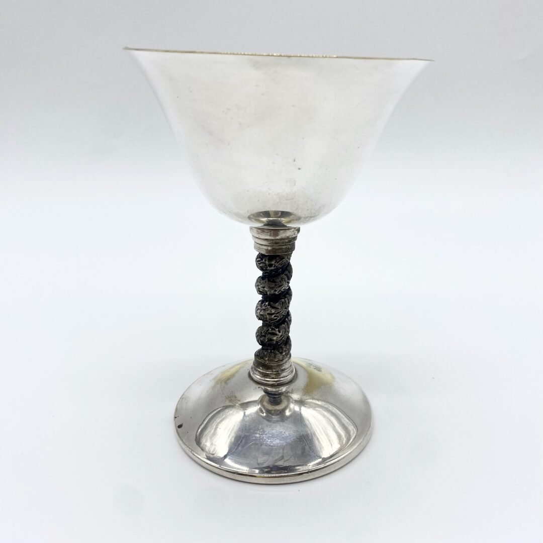 SÉRIE DE 5 VERRES À PIED / MÉTAL ARGENTÉ – "EPB",  1960s – Image 4