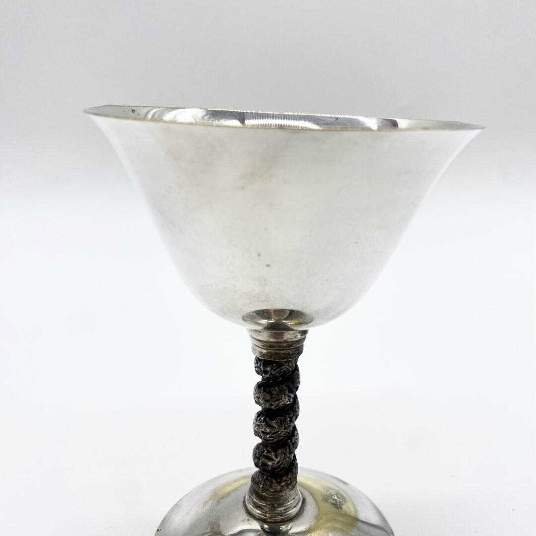 SÉRIE DE 5 VERRES À PIED / MÉTAL ARGENTÉ – "EPB",  1960s – Image 8