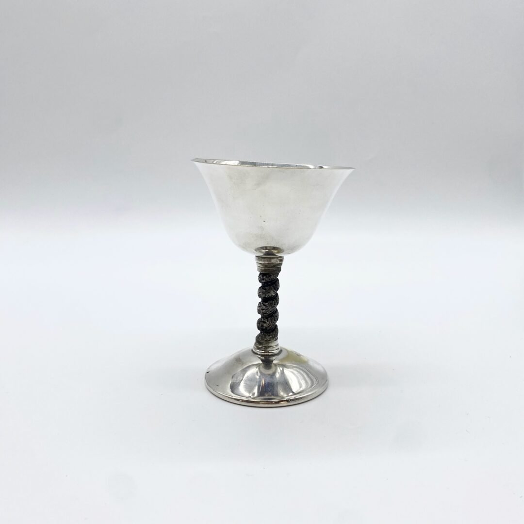 SÉRIE DE 5 VERRES À PIED / MÉTAL ARGENTÉ – "EPB",  1960s – Image 6