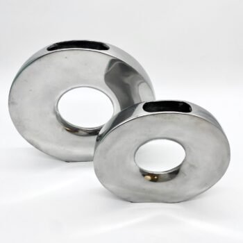PAIRE DE VASES "DONUTS" / FONTE D’ALUMINIUM – 1970s ITALY