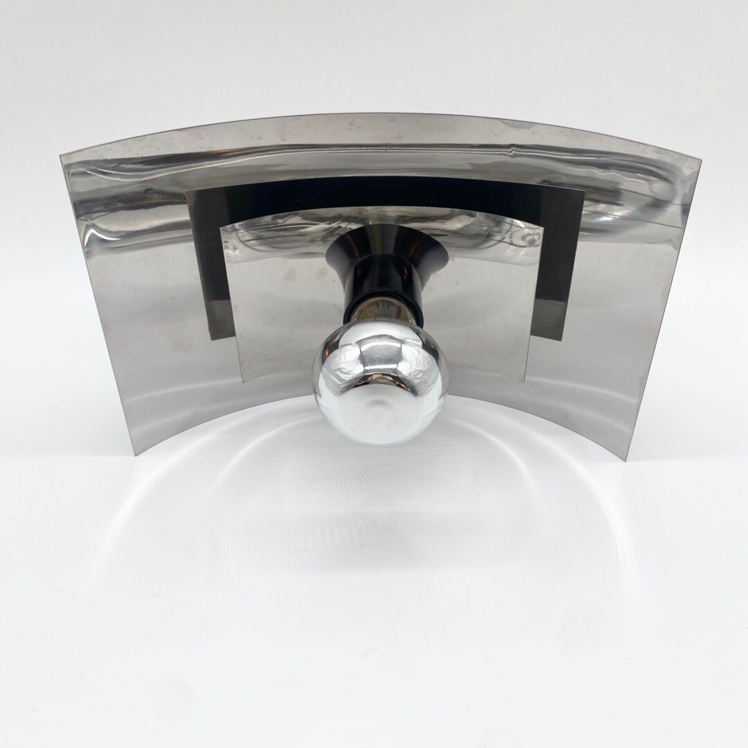 PAIRE D’APPLIQUES "SPACE AGE" - MÉTAL CHROMÉ –  1970s – Image 13