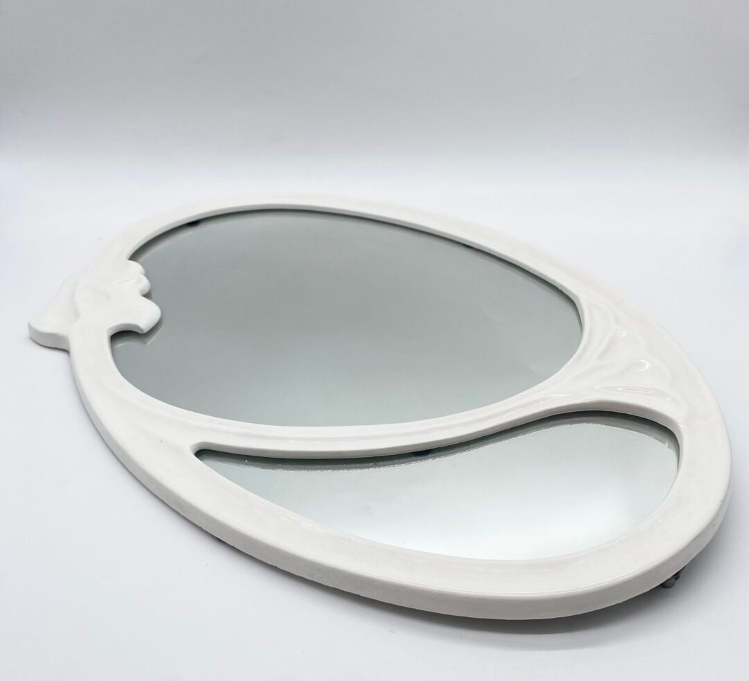 GRAND MIROIR "OVALE" EN FONTE – ART DÉCO