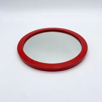 MIROIR CERCLE - MÉTAL LAQUÉ ROUGE
