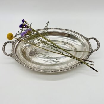 PLAT OVALE / MÉTAL ARGENTÉ À ANSES, 1950s