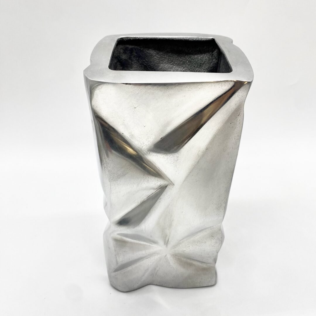 VASE "FROISSÉ" / FONTE D’ALUMINIUM – 1970s – Image 5