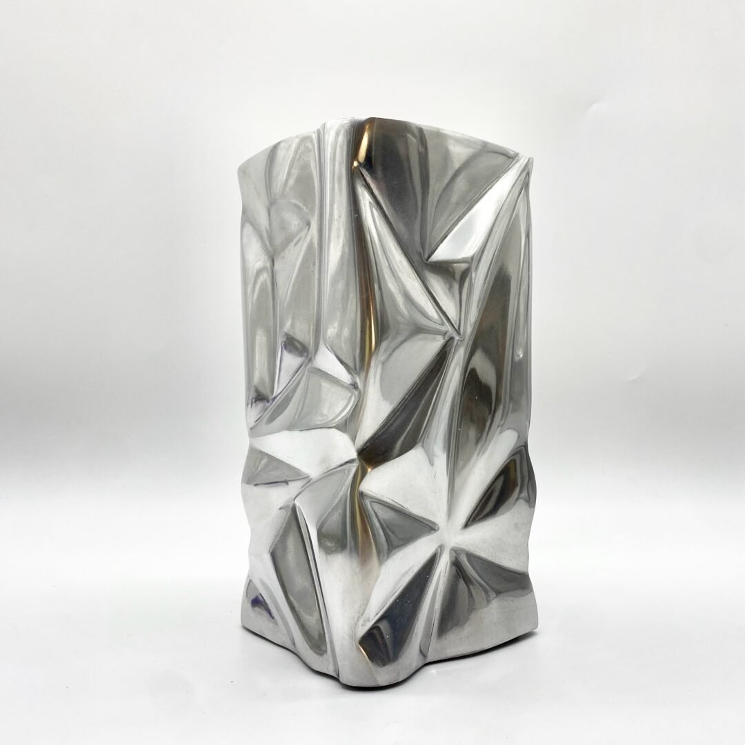 VASE "FROISSÉ" / FONTE D’ALUMINIUM – 1970s – Image 7