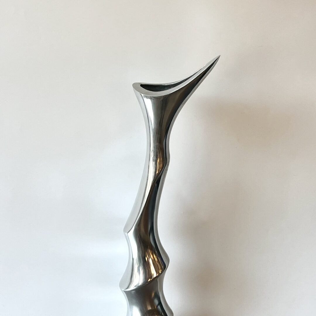 VASE "TORSADÉ" XXL / FONTE D’ALUMINIUM – 1980s – Image 5