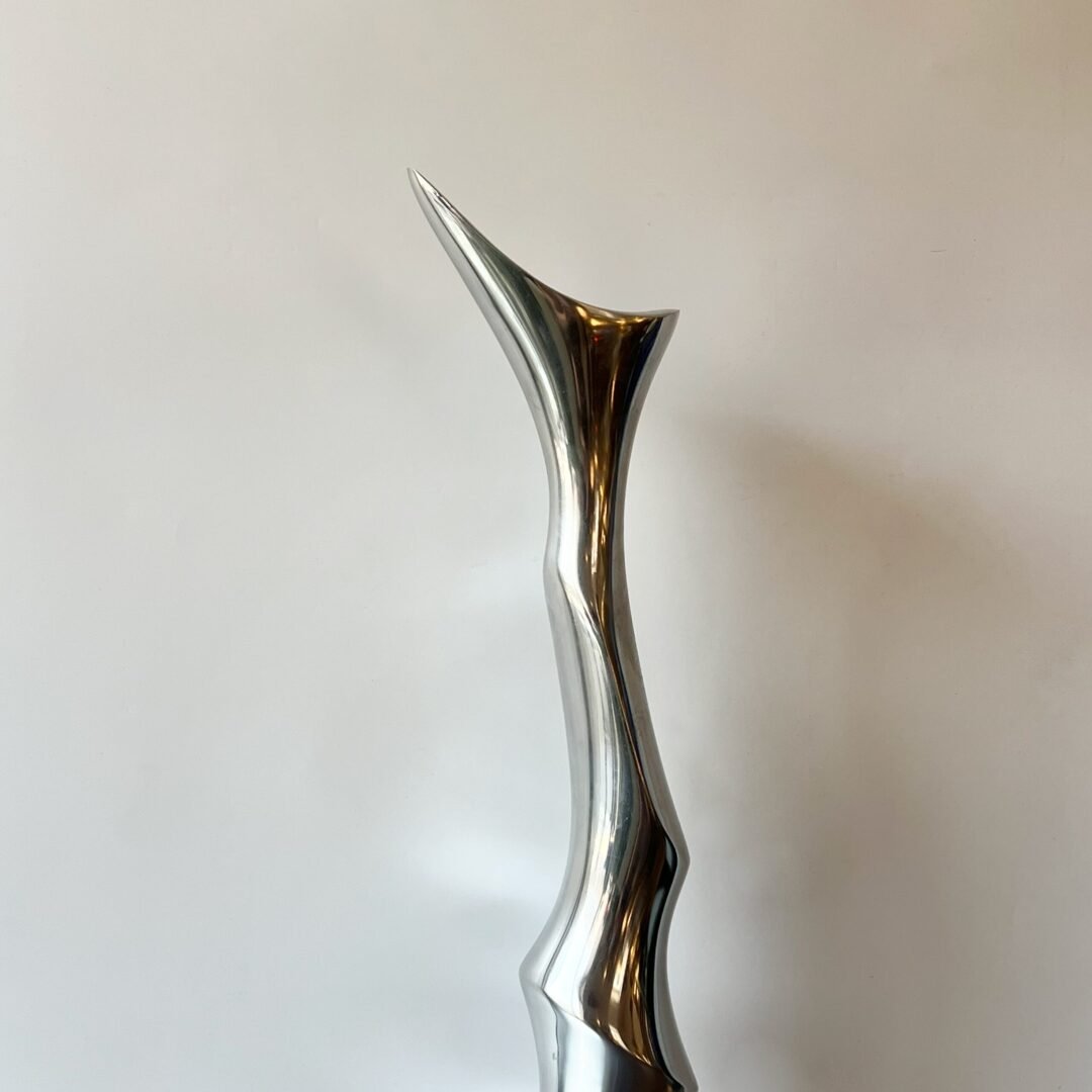 VASE "TORSADÉ" XXL / FONTE D’ALUMINIUM – 1980s – Image 9