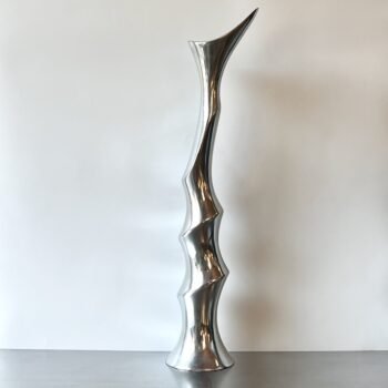 VASE "TORSADÉ" XXL / FONTE D’ALUMINIUM – 1980s