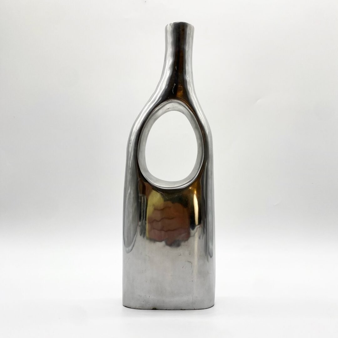VASE MODERNISTE / FONTE D’ALUMINIUM – 1970s – Image 4