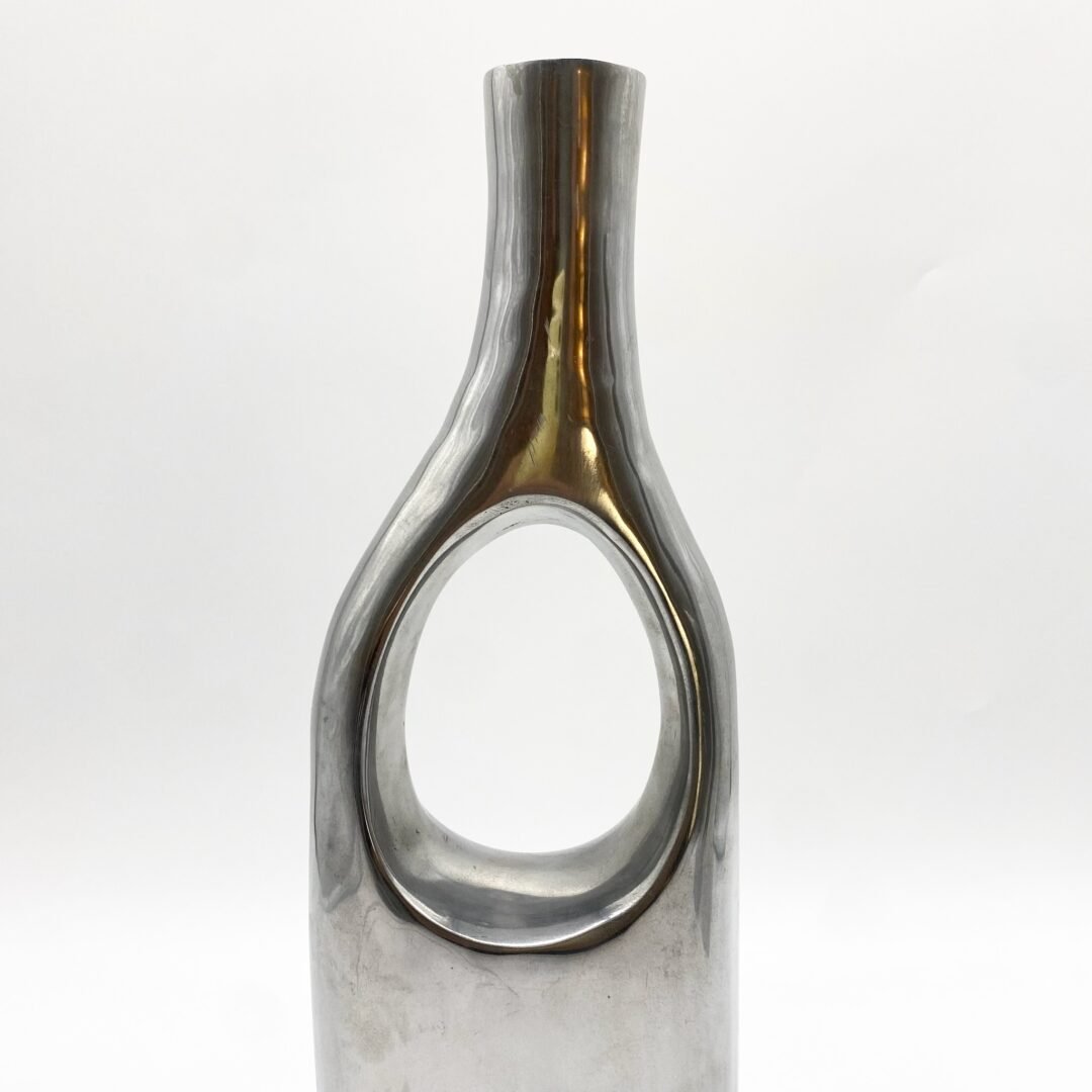 VASE MODERNISTE / FONTE D’ALUMINIUM – 1970s – Image 9