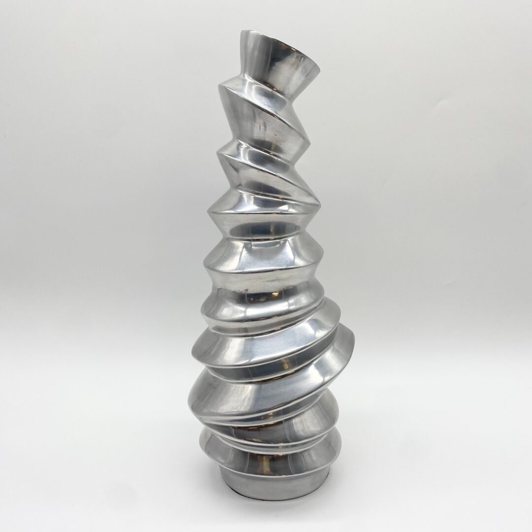 VASE "TORSADÉ" / FONTE D’ALUMINIUM – 1980s