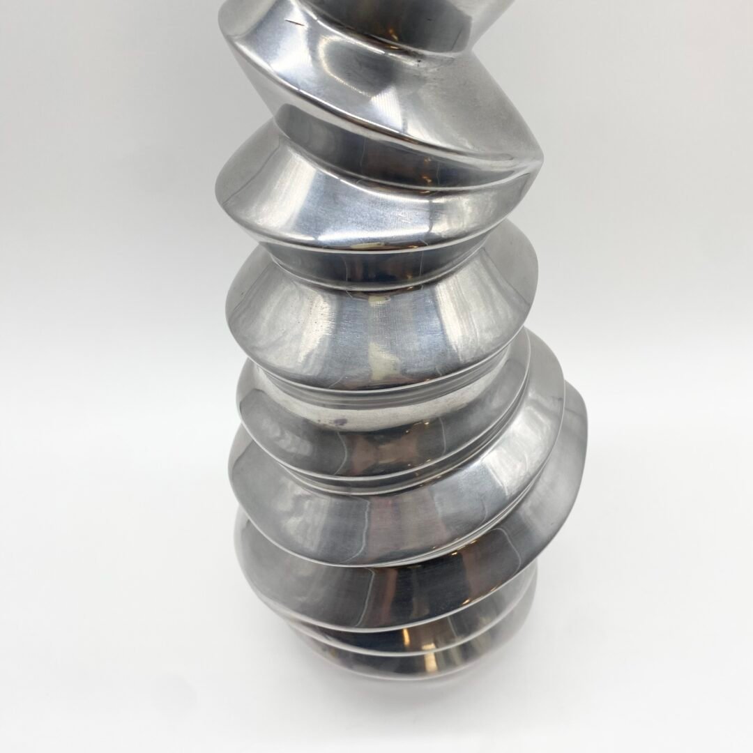 VASE "TORSADÉ" / FONTE D’ALUMINIUM – 1980s – Image 6