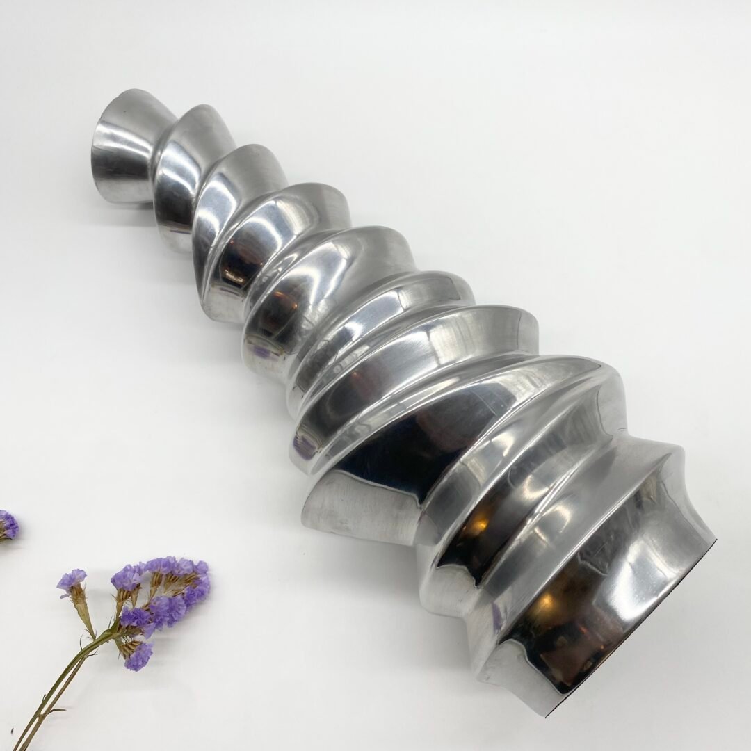 VASE "TORSADÉ" / FONTE D’ALUMINIUM – 1980s – Image 3