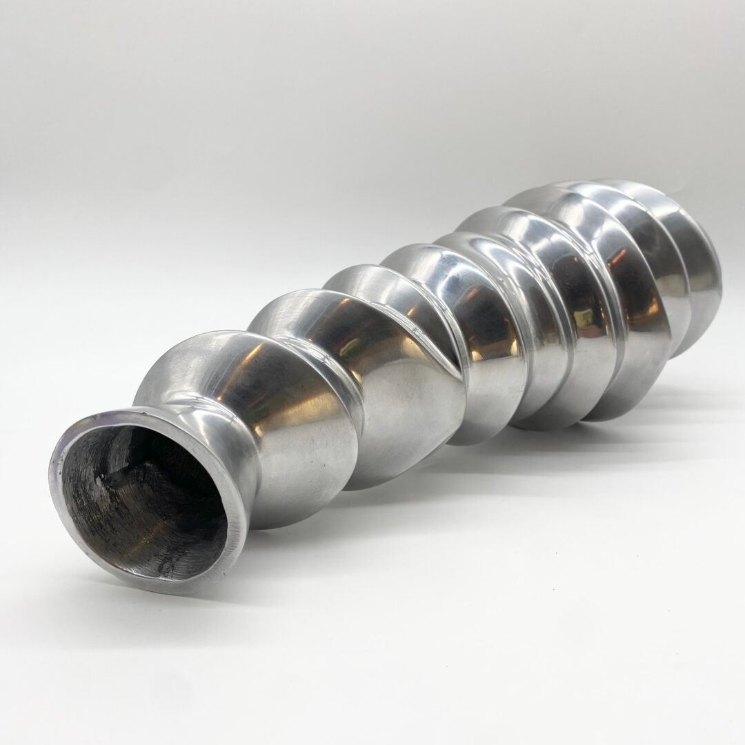 VASE "TORSADÉ" / FONTE D’ALUMINIUM – 1980s – Image 2