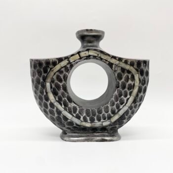 VASE "MARTELÉ  NACRE" / FONTE D’ALUMINIUM – 1980s