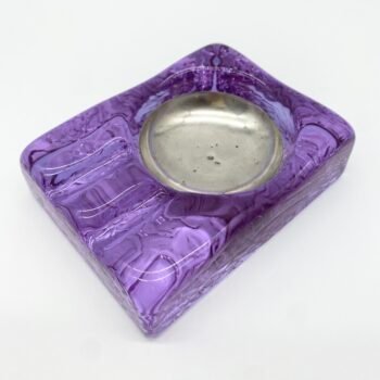 CENDRIER "VIOLET MURANO & SILVER", 1970s