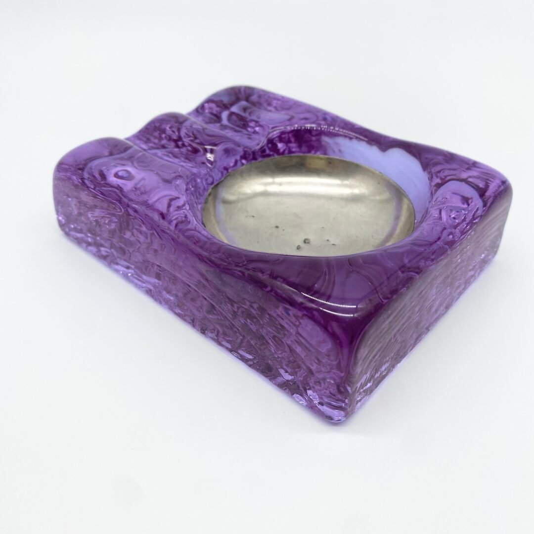 CENDRIER "VIOLET MURANO & SILVER", 1970s – Image 8