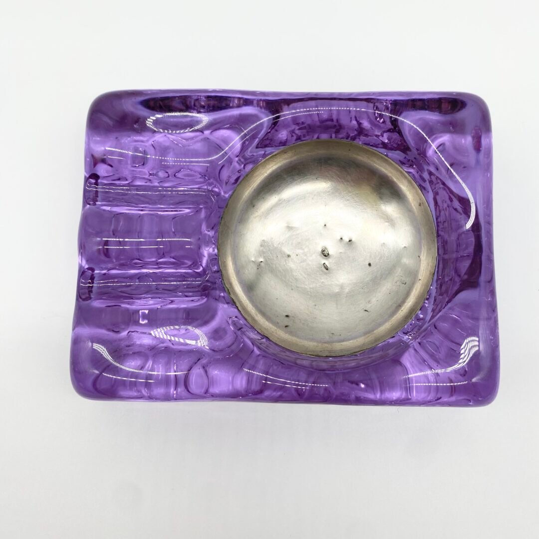 CENDRIER "VIOLET MURANO & SILVER", 1970s – Image 7