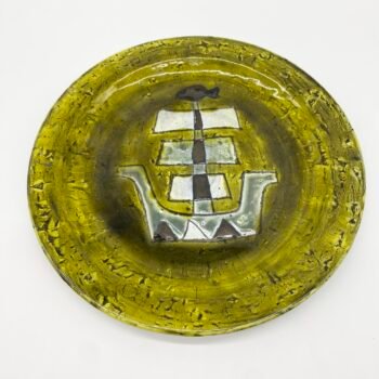 ASSIETTE CÉRAMIQUE "NAVIRE", 1950s