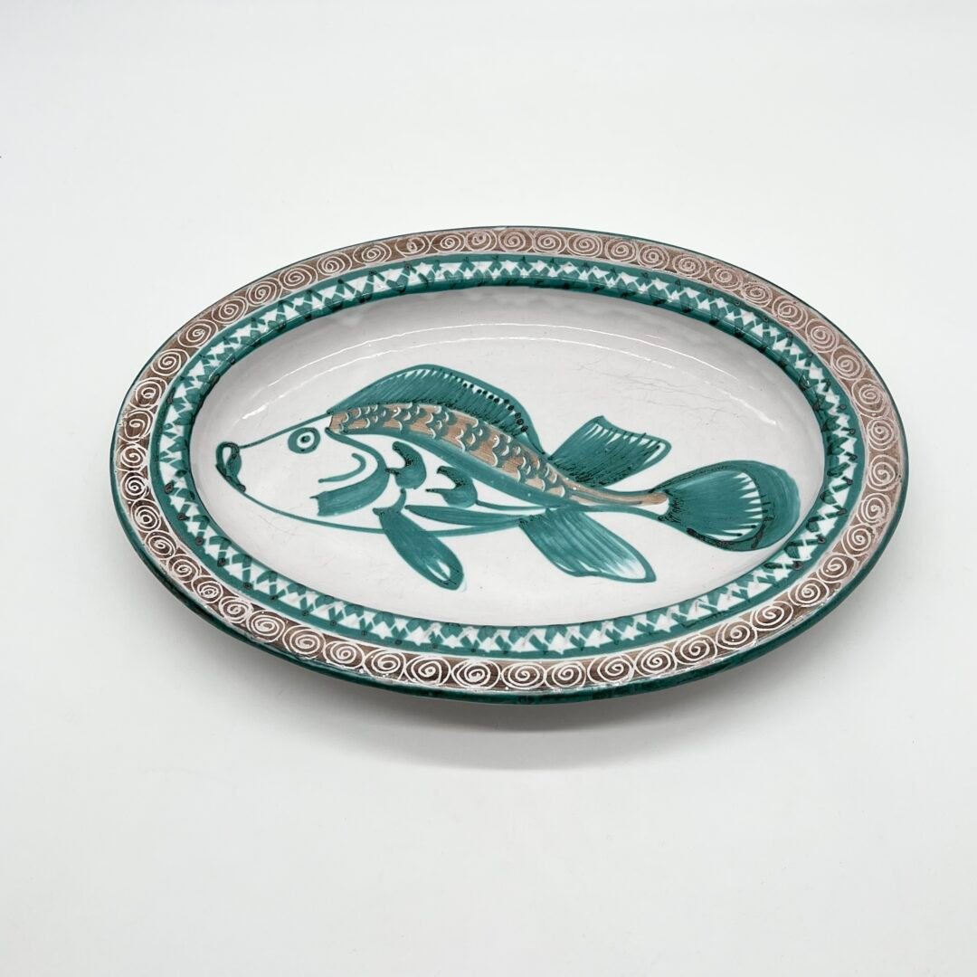 PLAT OVALE ROBERT PICAULT – MOTIF POISSON, 1950