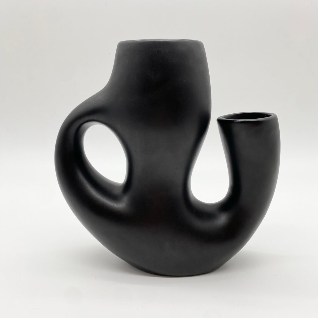 VASE "REVERNAY" CÉRAMIQUE NOIRE, 1950s