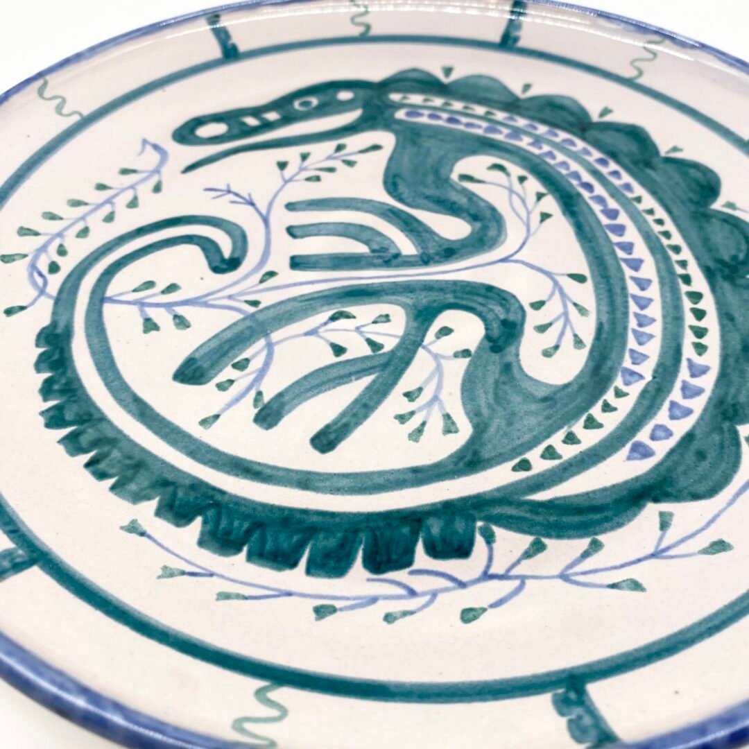 ASSIETTE "CROCO" CÉRAMIQUE POLYCHROME, VALLAURIS 1950s – Image 2