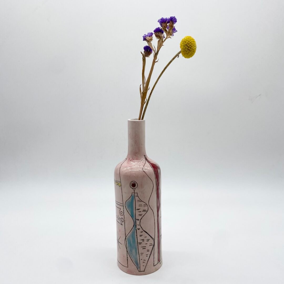 VASE "BOUTEILLE" CÉRAMIQUE, PRATO ITALY 1960s – Image 5