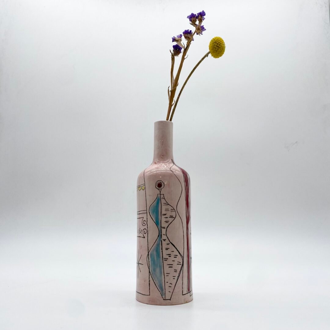 VASE "BOUTEILLE" CÉRAMIQUE, PRATO ITALY 1960s