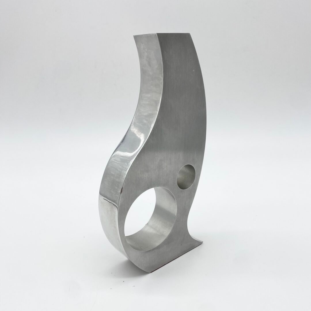 BOUGEOIR / VASE "SPAGE AGE" ALU BROSSÉ, 1970s – Image 5