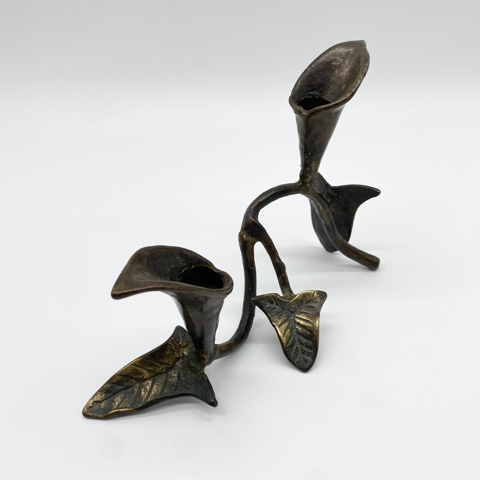 BOUGEOIR EN BRONZE – FLORAL, 1960s – Image 8