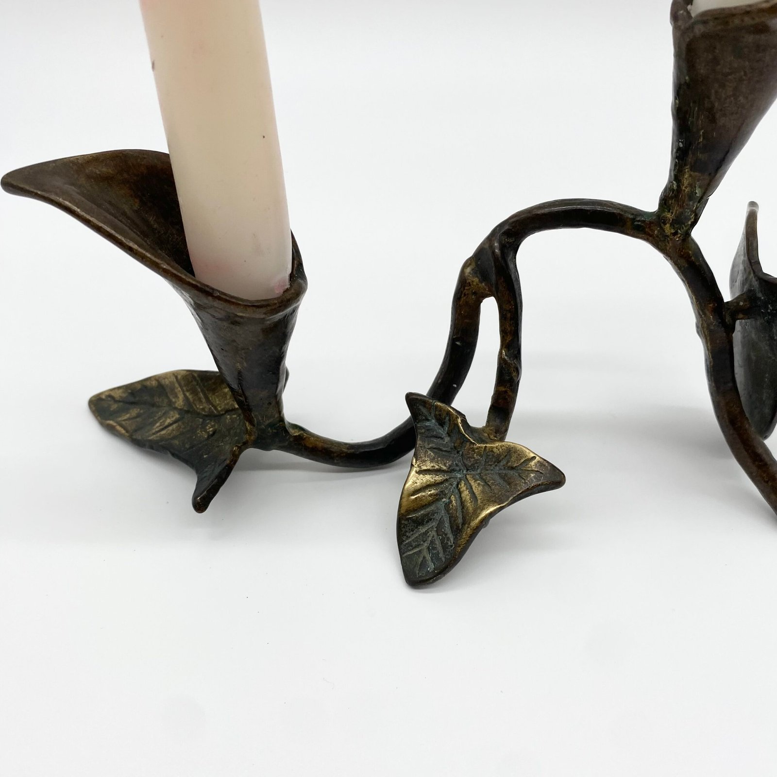 BOUGEOIR EN BRONZE – FLORAL, 1960s – Image 4
