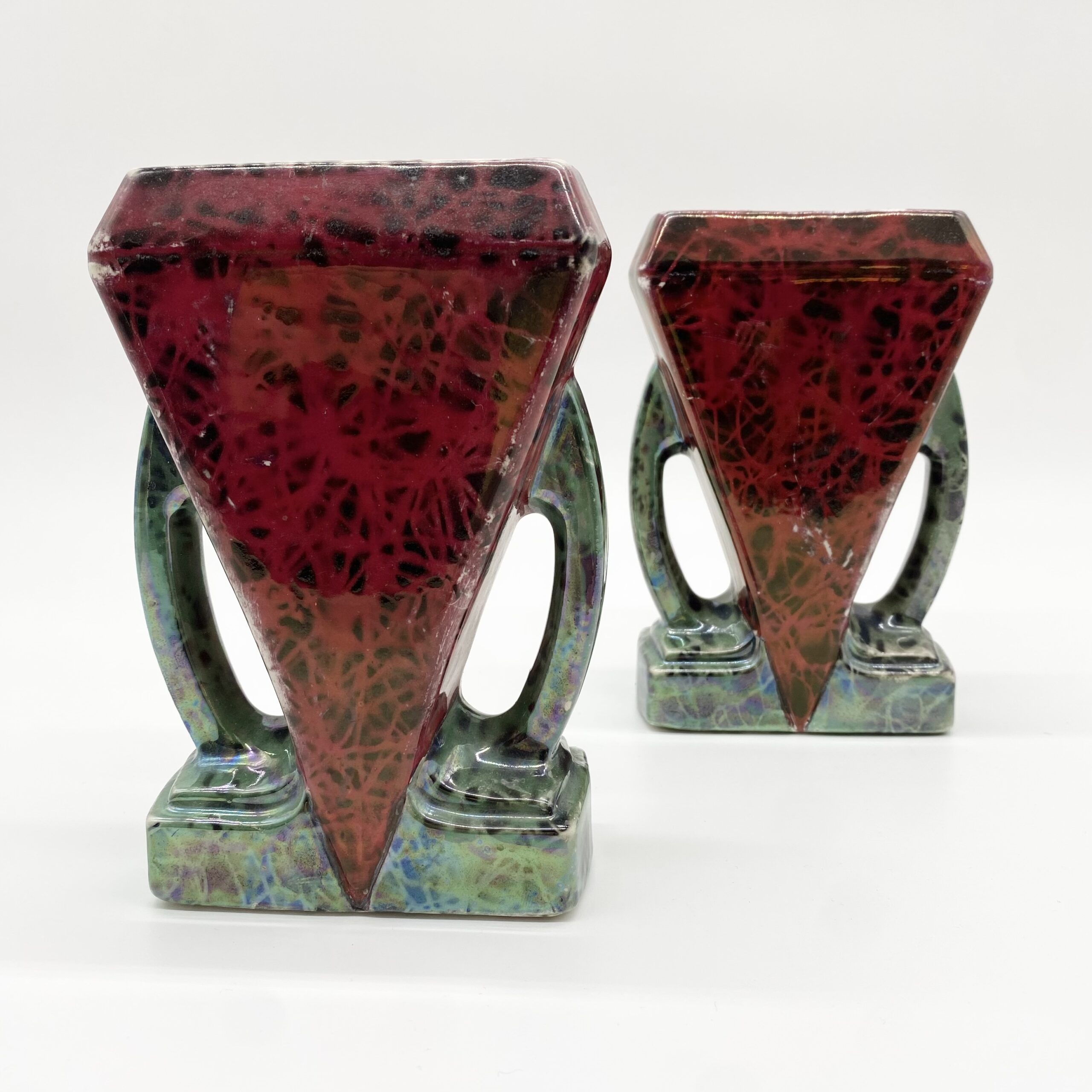 PAIRE DE VASES ART DÉCO – "MAJOLIQUE WASMÜEL", 1930s