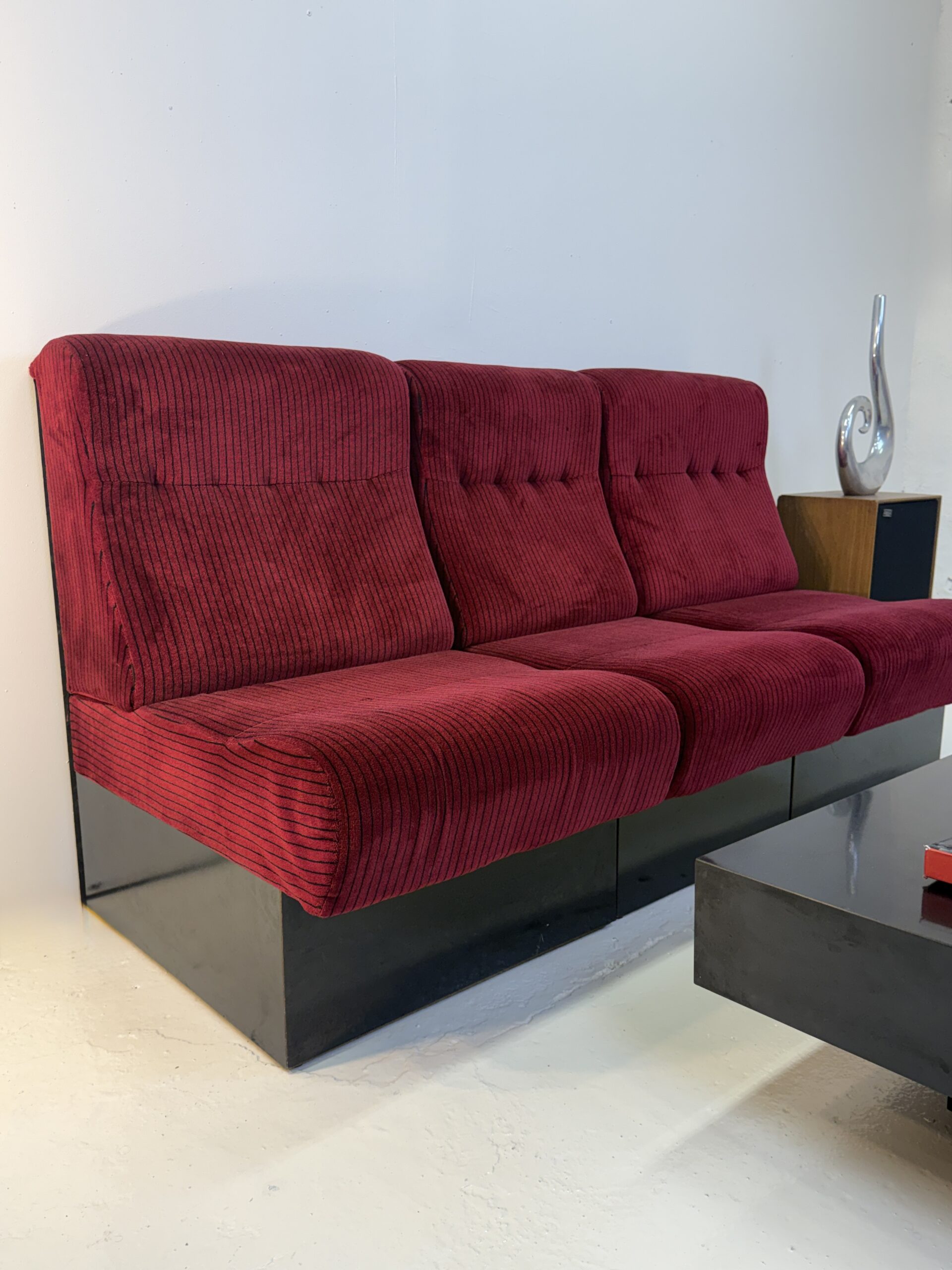 CANAPÉ MODULABLE "CINEMA", 3 CHAUFFEUSES — ITALIE, 1970s – Image 4