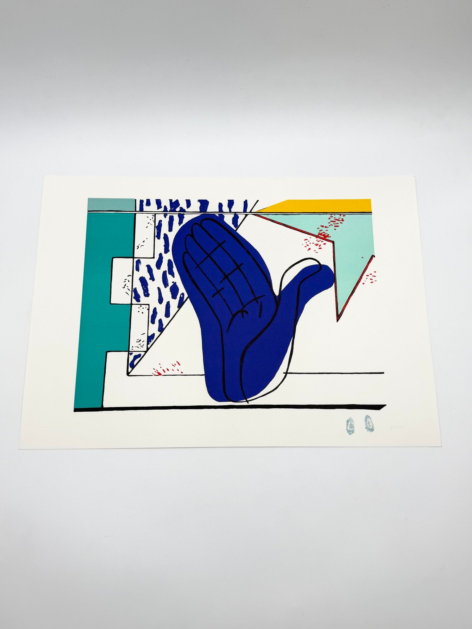 LA MAIN BLEUE — LITHOGRAPHIE D’APRÈS LE CORBUSIER (239/700 IDEM PARIS)